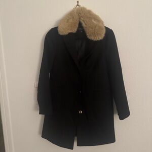 🖤 Topshop Black Jacket with Faux Fur Collar — Chic & Timeless